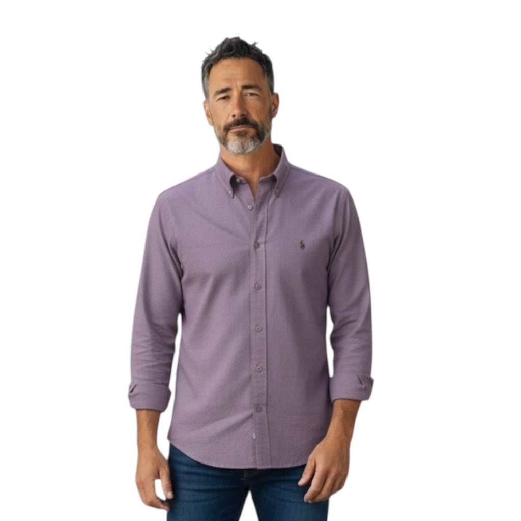 Lavender (Onion Color) Solid Oxford Cotton Shirt