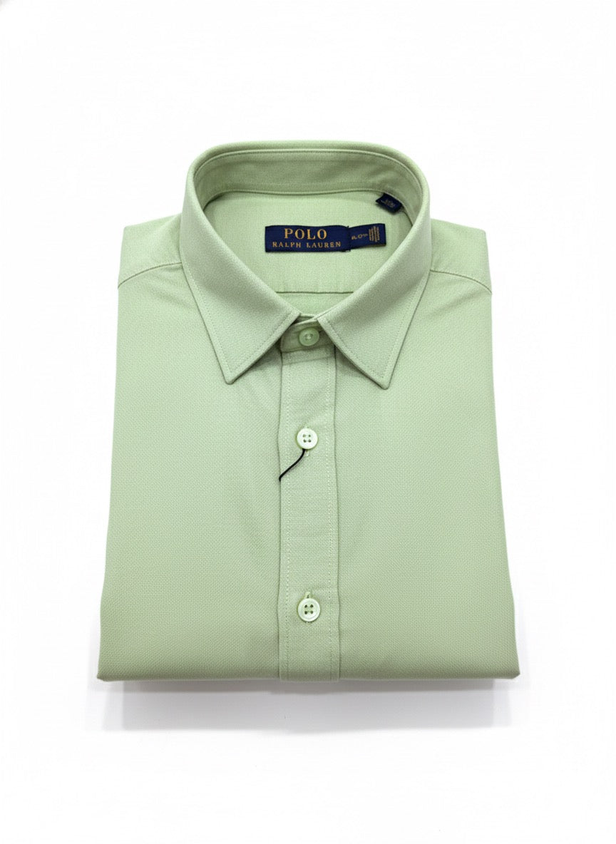 Pista Green Solid Oxford Cotton Shirt