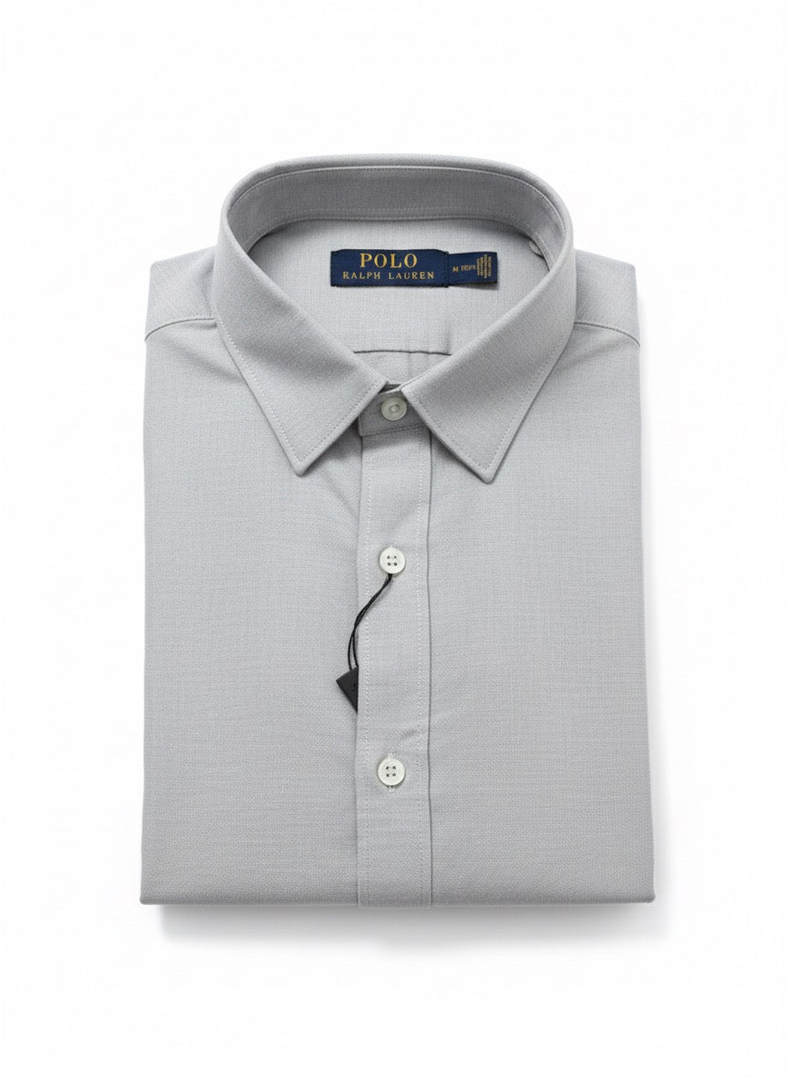 Light Grey Solid Oxford Cotton Shirt