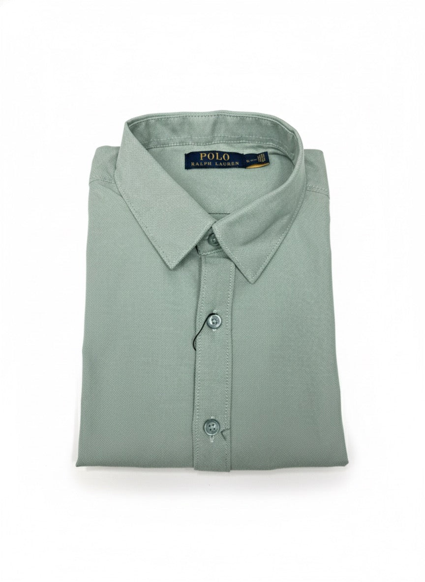 Olive Green Solid Oxford Cotton Shirt