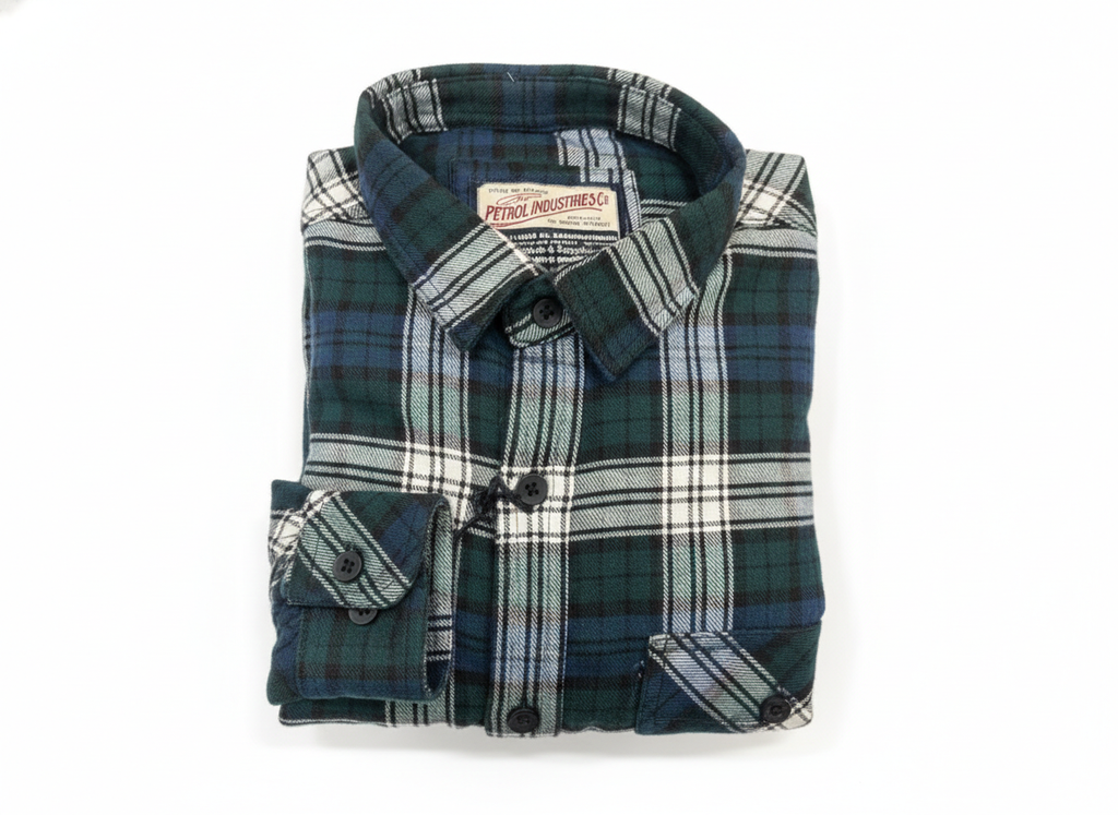 Double Pocket Check Terry Cotton Shirt 3