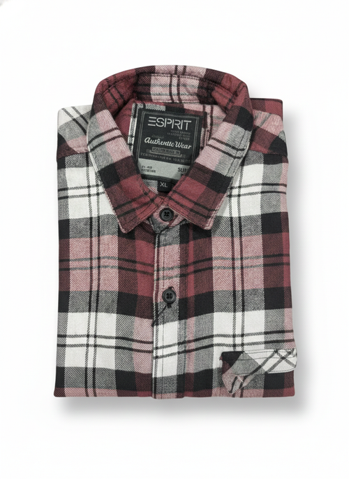 Double Pocket Check Terry Cotton Shirt 5