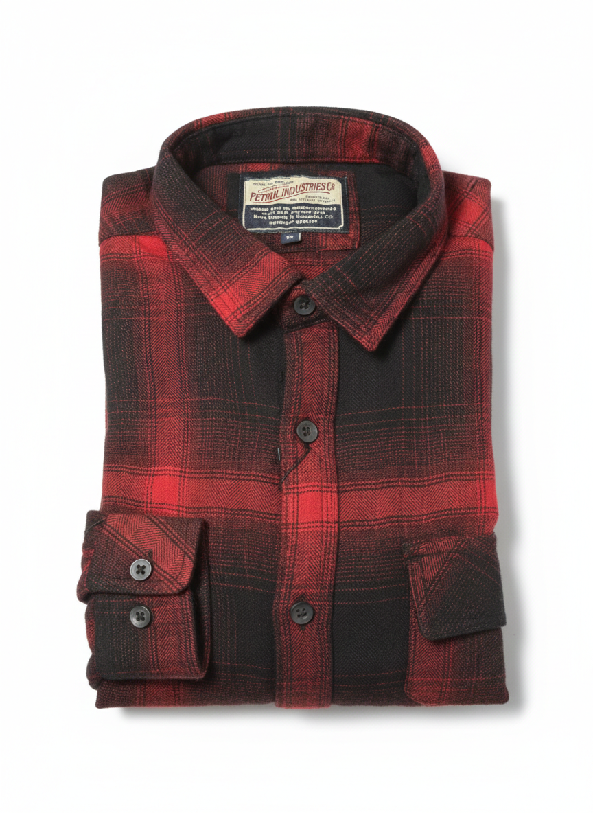 Double Pocket Check Terry Cotton Shirt 6