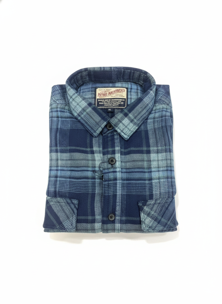 Double Pocket Check Terry Cotton Shirt 8
