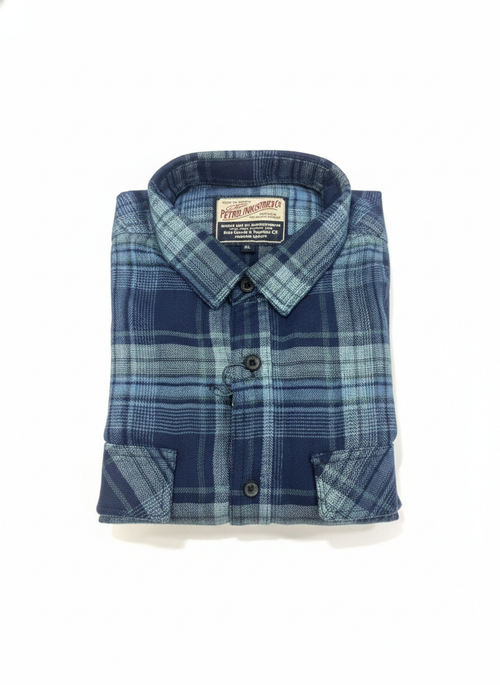 Double Pocket Check Terry Cotton Shirt 8