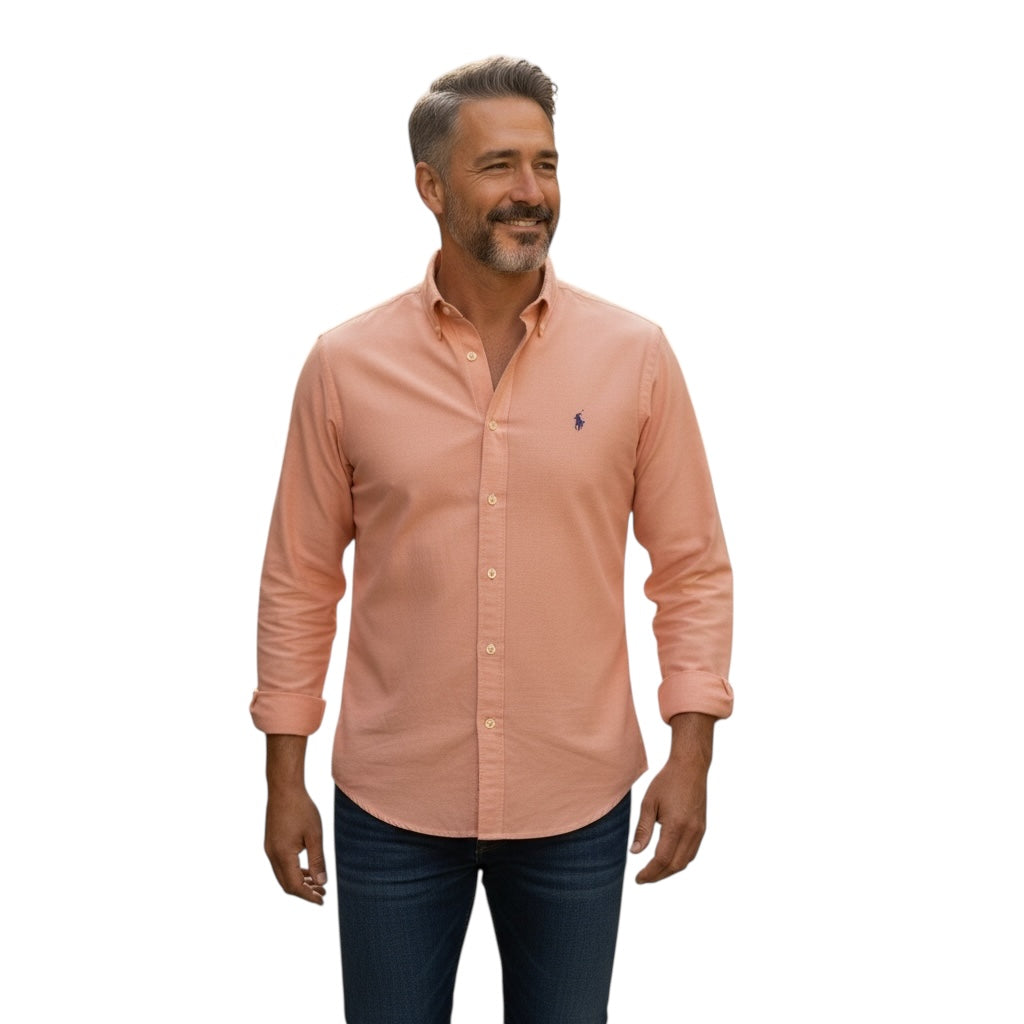 Light Tan (Camel Color) Solid Oxford Cotton Shirt