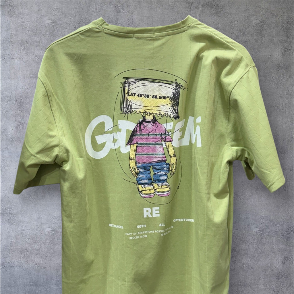 Graphic Print Oversized T-shirt (Dropshoulder) 2