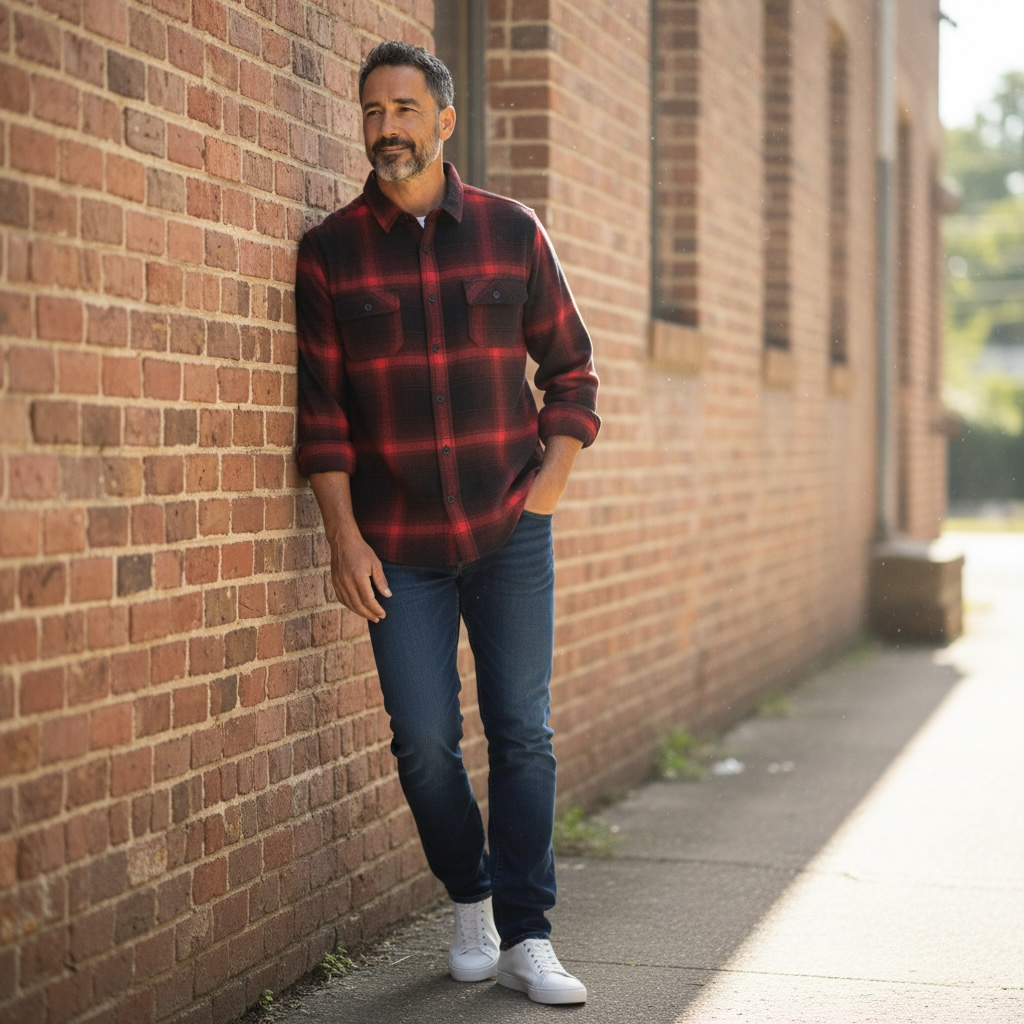 Double Pocket Check Terry Cotton Shirt 6